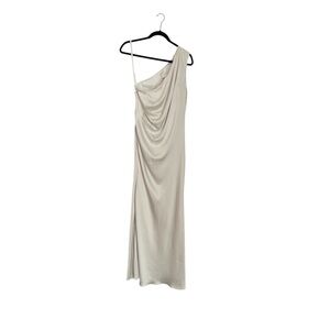 Meshki White Asymmetrical One-Shoulder Gown Size S